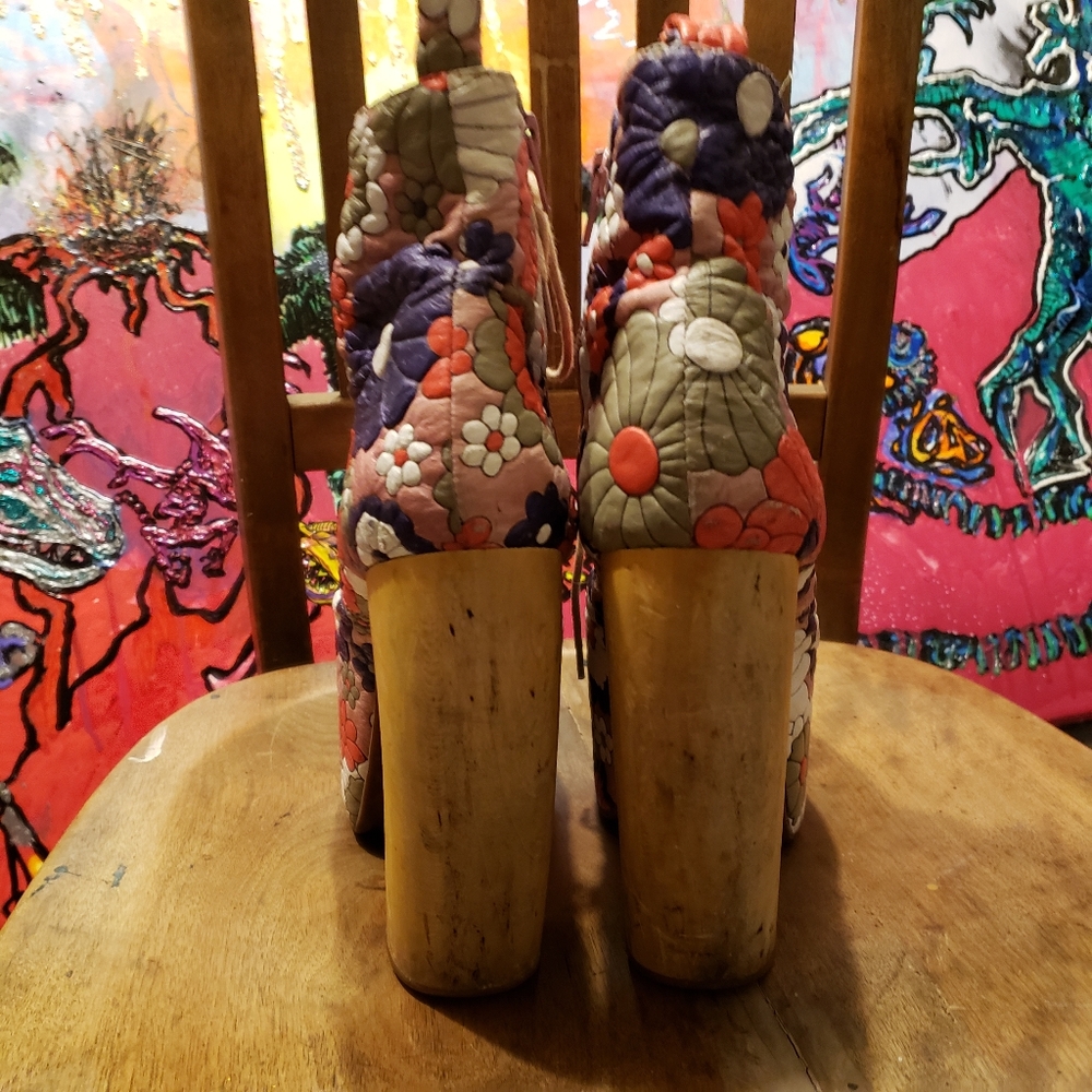 JEFFREY CAMPBELL LELA Floral Platforms 8 Rare - Picture 4 of 9